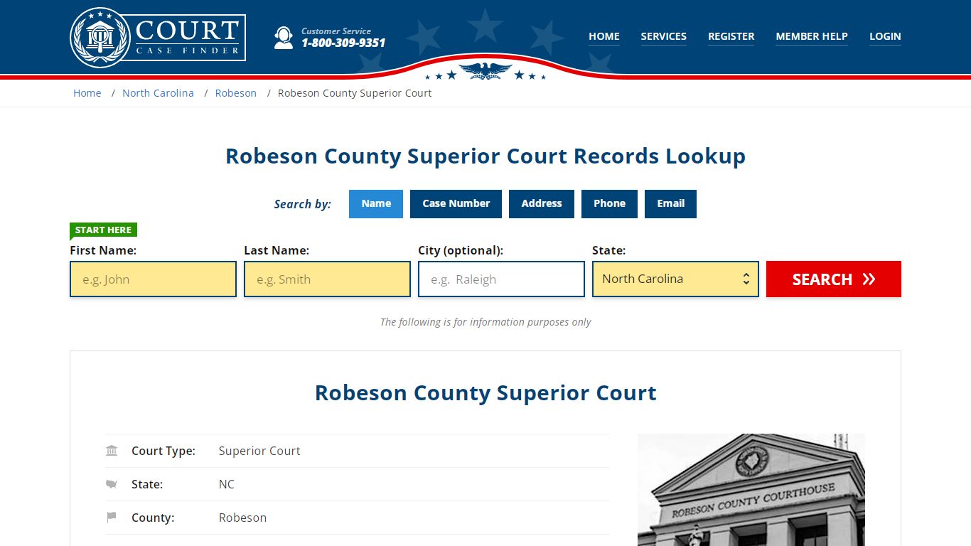 Robeson County Superior Court Records Lookup - CourtCaseFinder.com